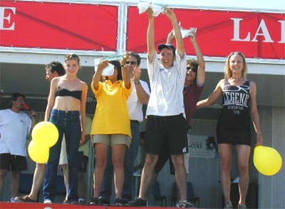 Les vainqueurs du tricks party : Erika, Richard et Greg